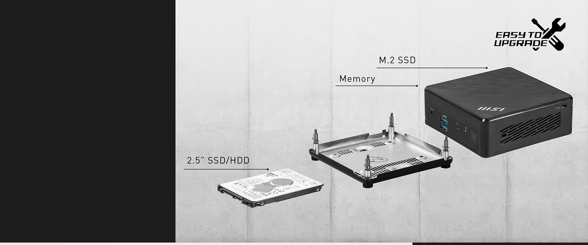 MSI Desktop Computer Cubi 5 12M-202US Intel Core i5 12th Gen 1235U